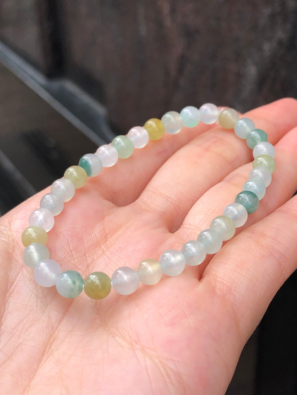 Icy Pastel Colours Jade Beads Bracelet
