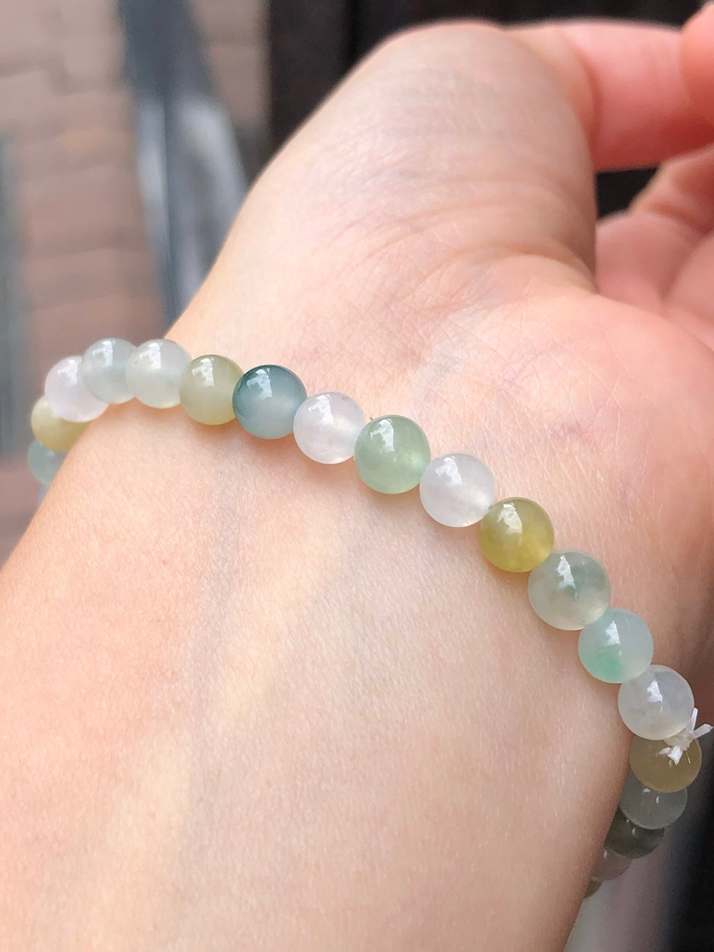 Icy Pastel Colours Jade Beads Bracelet