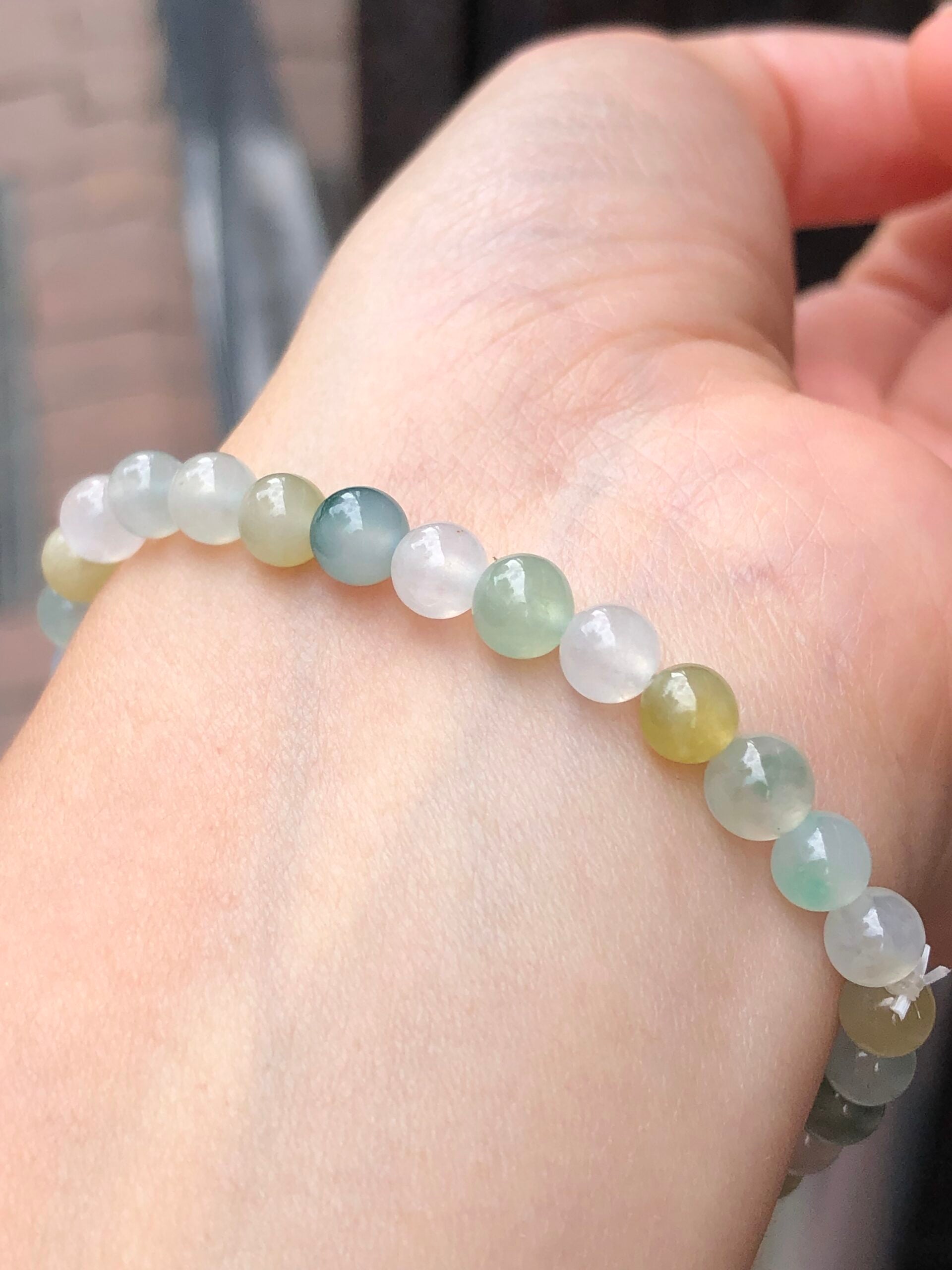 Icy Pastel Colours Jade Beads Bracelet