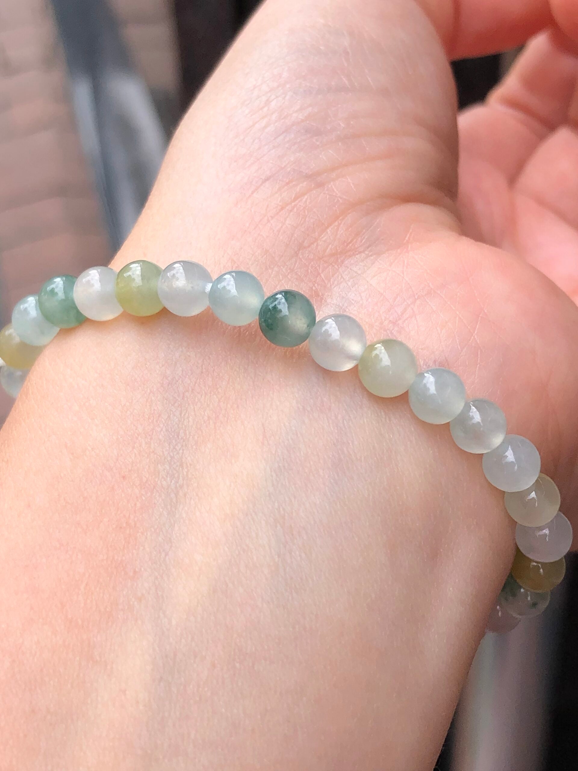 Icy Pastel Colours Jade Beads Bracelet