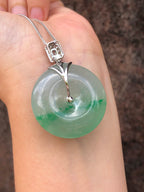 Icy Green Jade Safety Coin Pendant