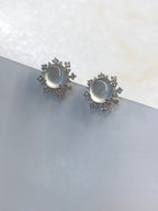 Icy Jade Cabochons Earrings (Glassy Variety)