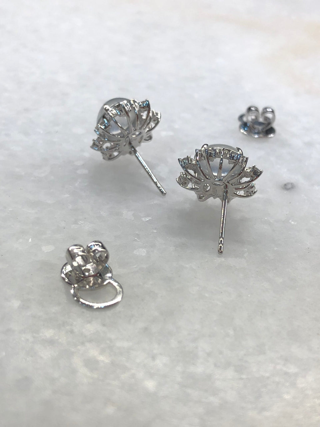 Icy Jade Cabochons Earrings (Glassy Variety)