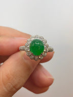 Green Jade Cabochon Ring