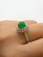 Green Jade Cabochon Ring