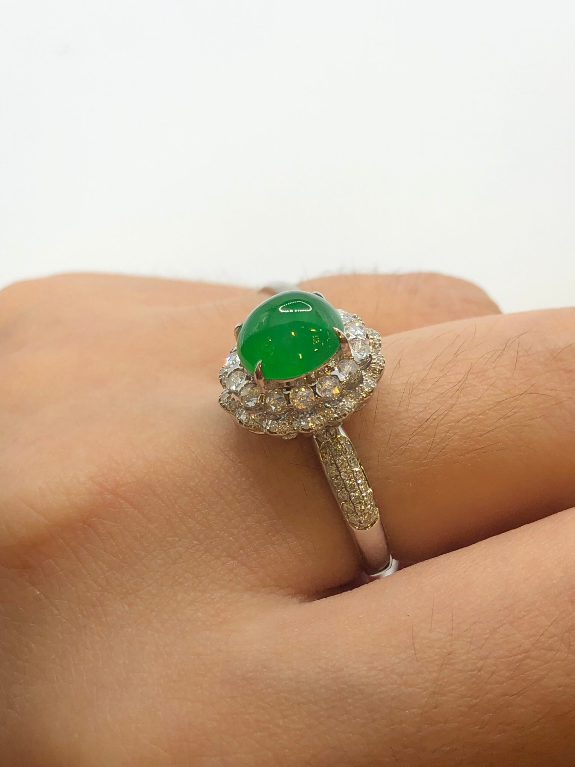 Green Jade Cabochon Ring