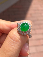 Green Jade Cabochon Ring