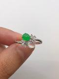 Green and Icy Jade Cabochons Ring