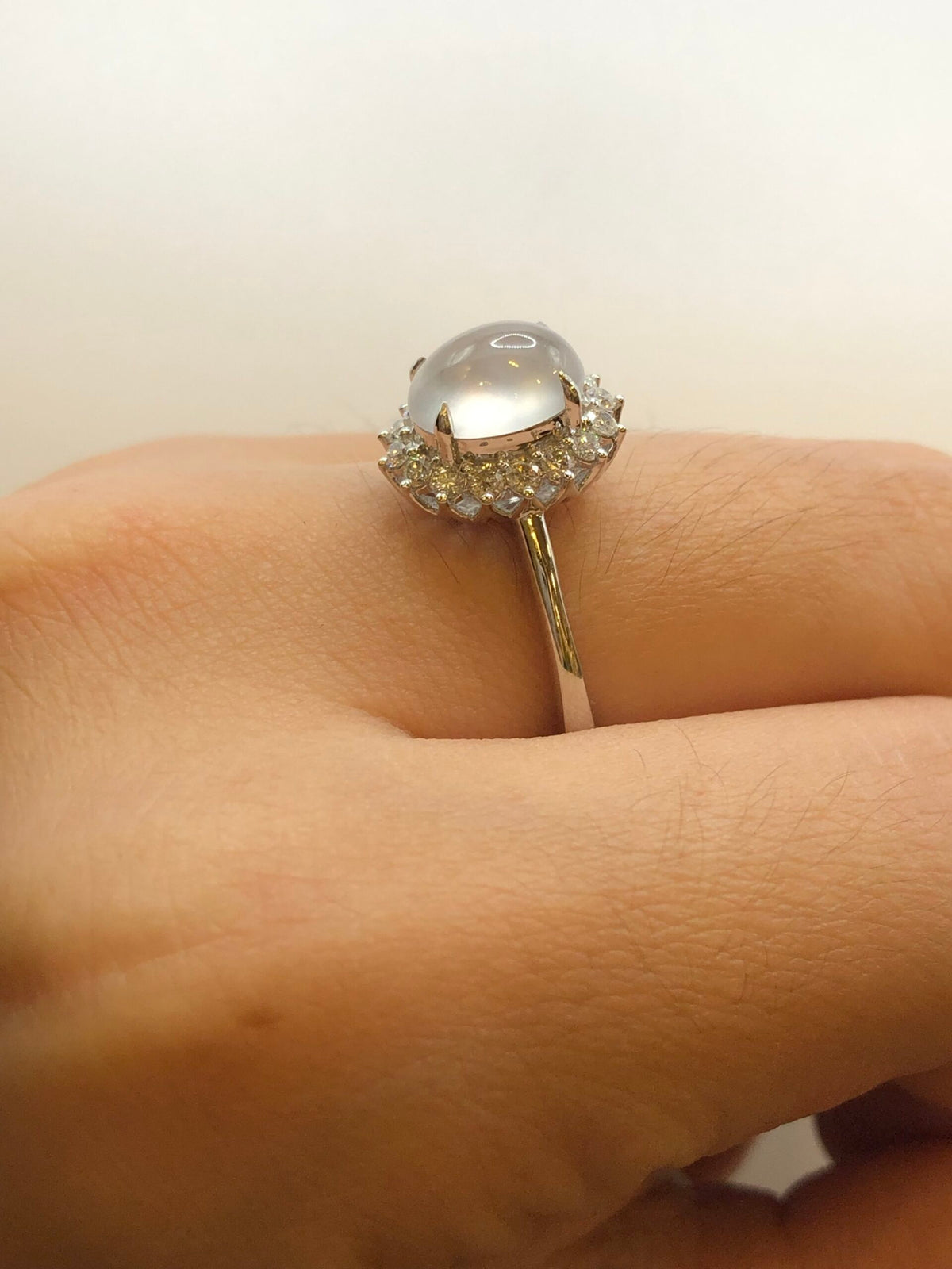 Icy Jade Cabochon Ring (Glassy Variety)