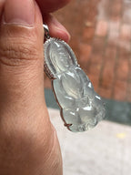 Icy Jade Guan Yin Pendant