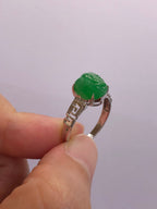 Green Jade Pixiu Ring