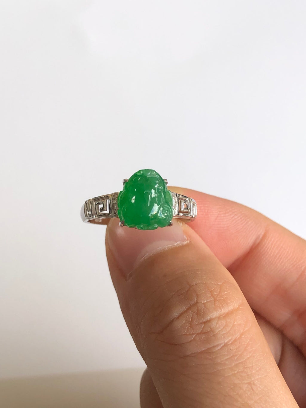 Green Jade Pixiu Ring