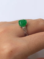 Green Jade Pixiu Ring