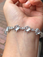Icy Jadeite Cabochon Bracelet (Glassy Variety)