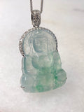 Icy Green Guan Yin Jadeite Pendant