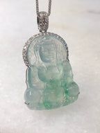 Icy Green Guan Yin Jadeite Pendant