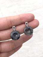 Icy Wuji Black Jadeite Earrings