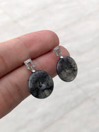 Icy Wuji Black Jadeite Earrings