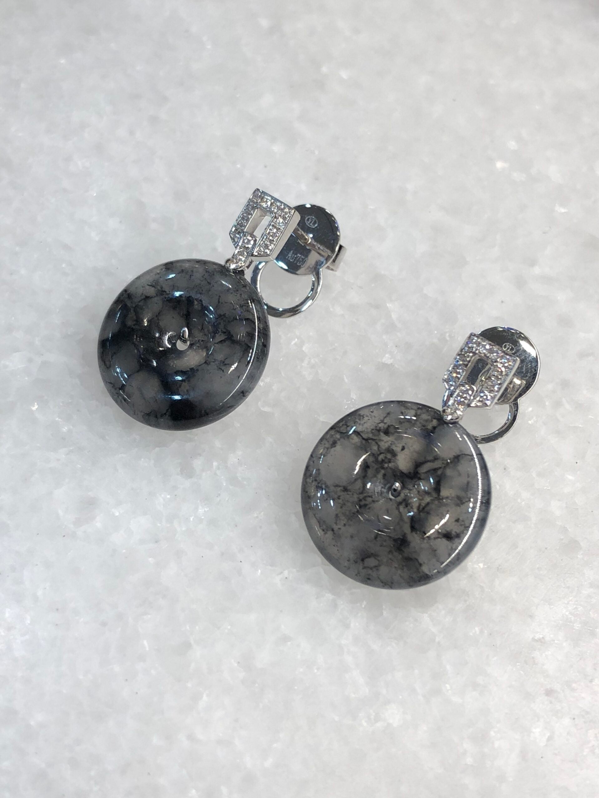 Icy Wuji Black Jadeite Earrings