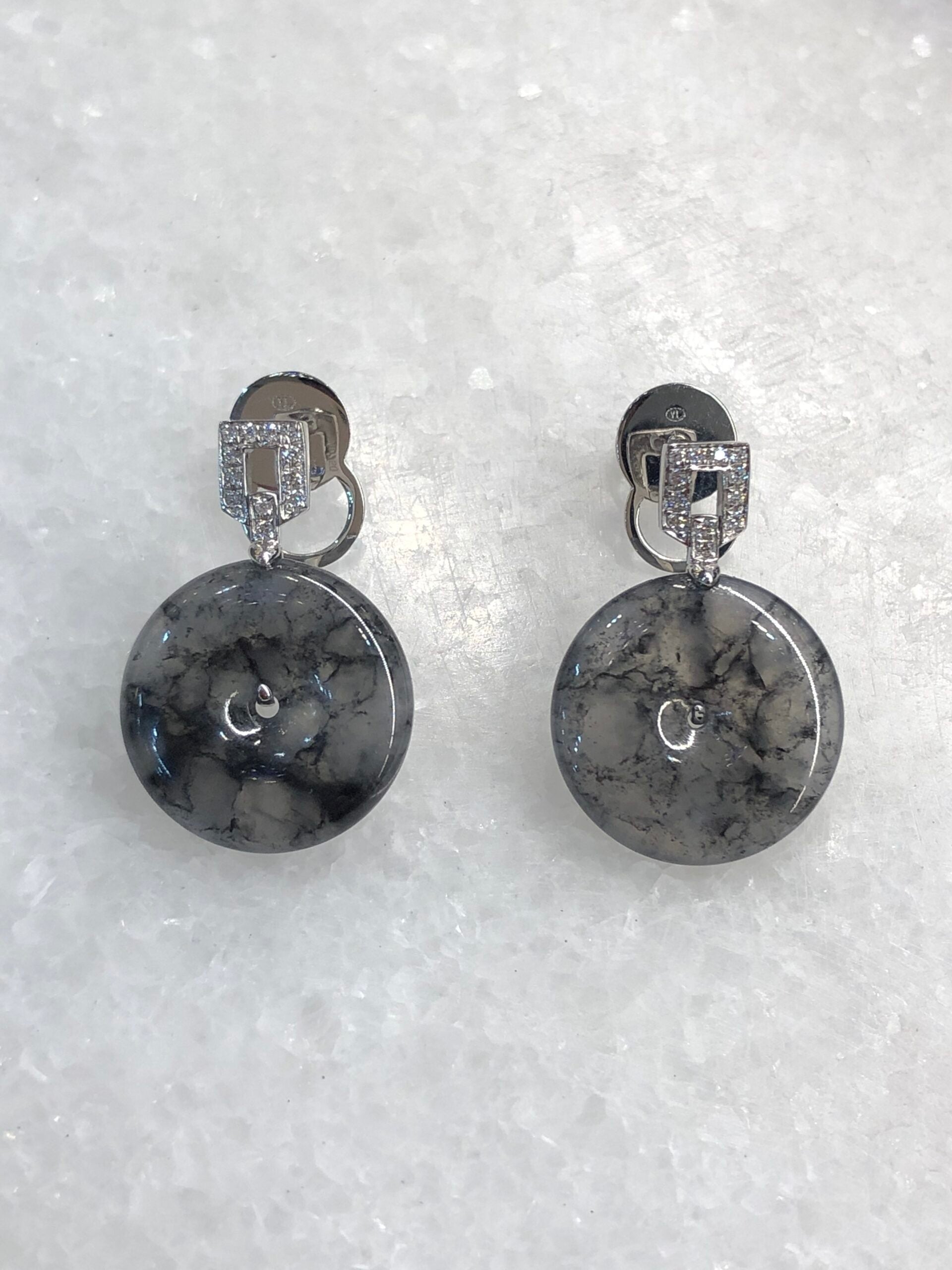 Icy Wuji Black Jadeite Earrings