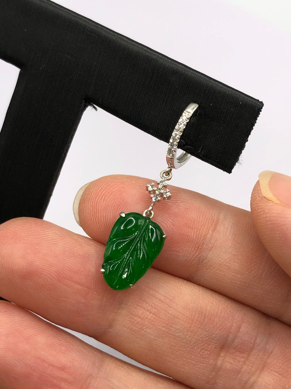 Green Jade Leaves Earrings