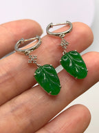Green Jade Leaves Earrings