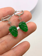 Green Jade Leaves Earrings