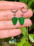 Green Jade Leaves Earrings