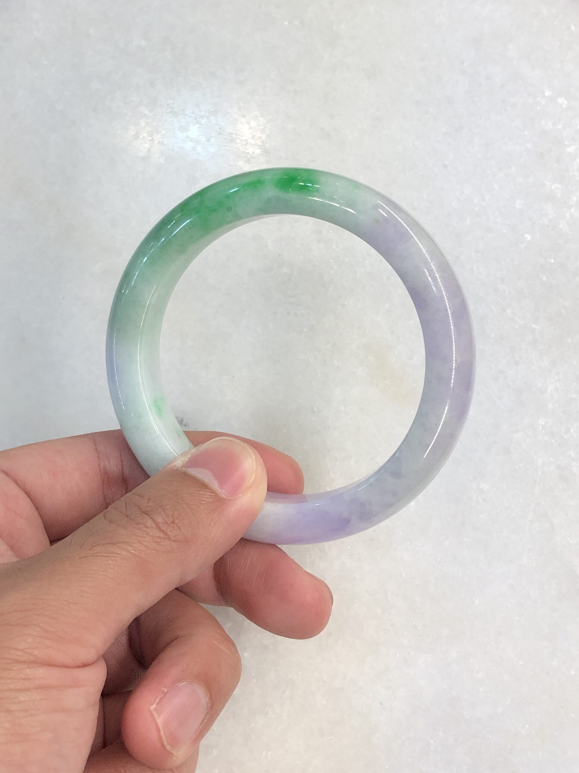 Lavender-Green Jadeite Bangle