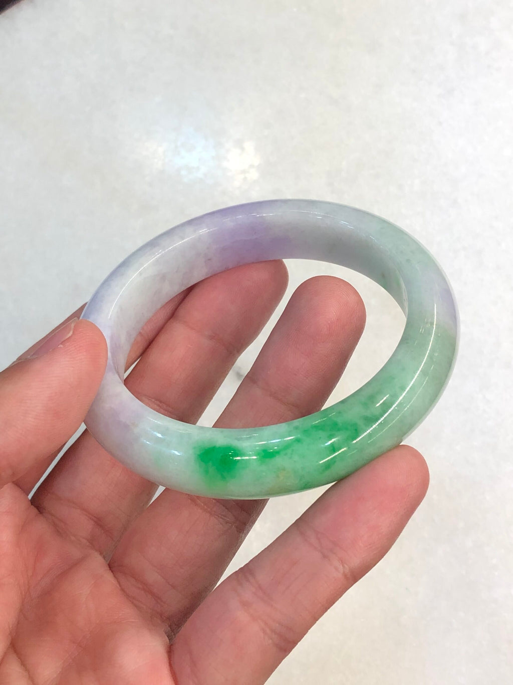 Lavender-Green Jadeite Bangle
