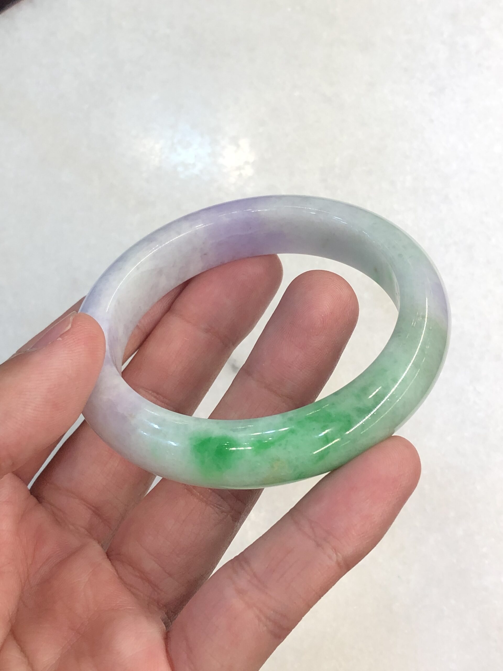 Lavender-Green Jadeite Bangle