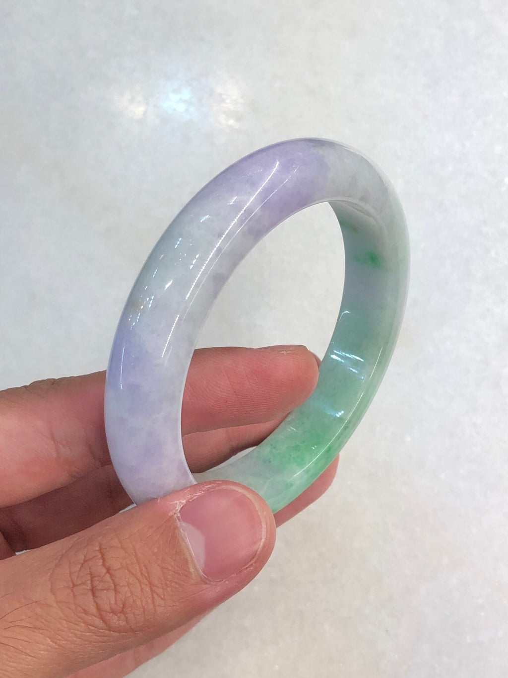 Lavender-Green Jadeite Bangle