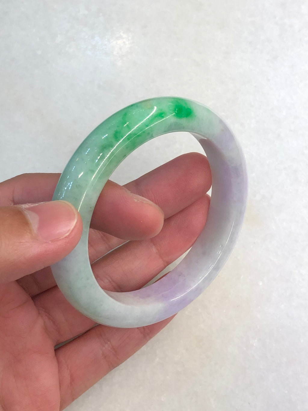 Lavender-Green Jadeite Bangle