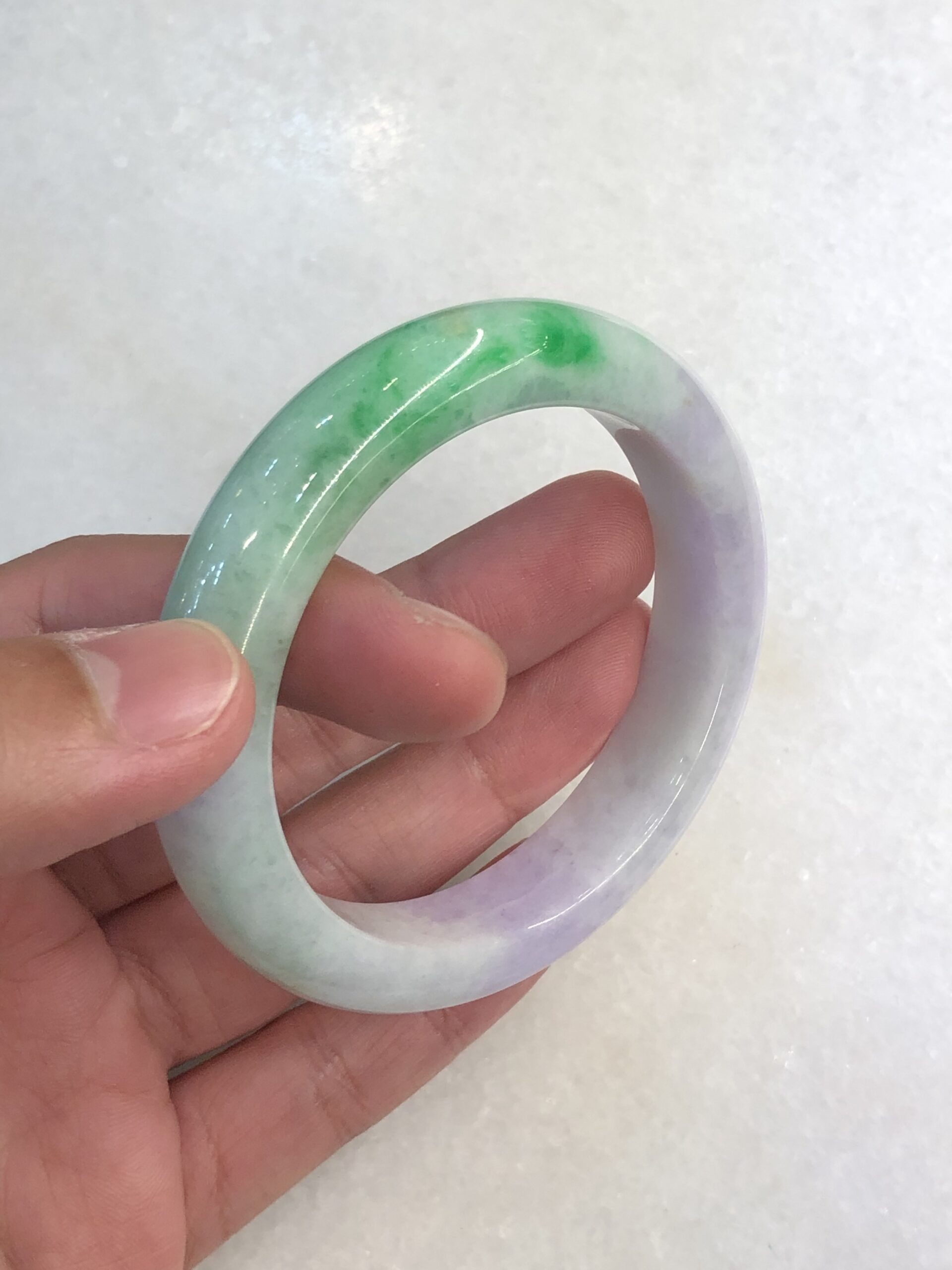 Lavender-Green Jadeite Bangle