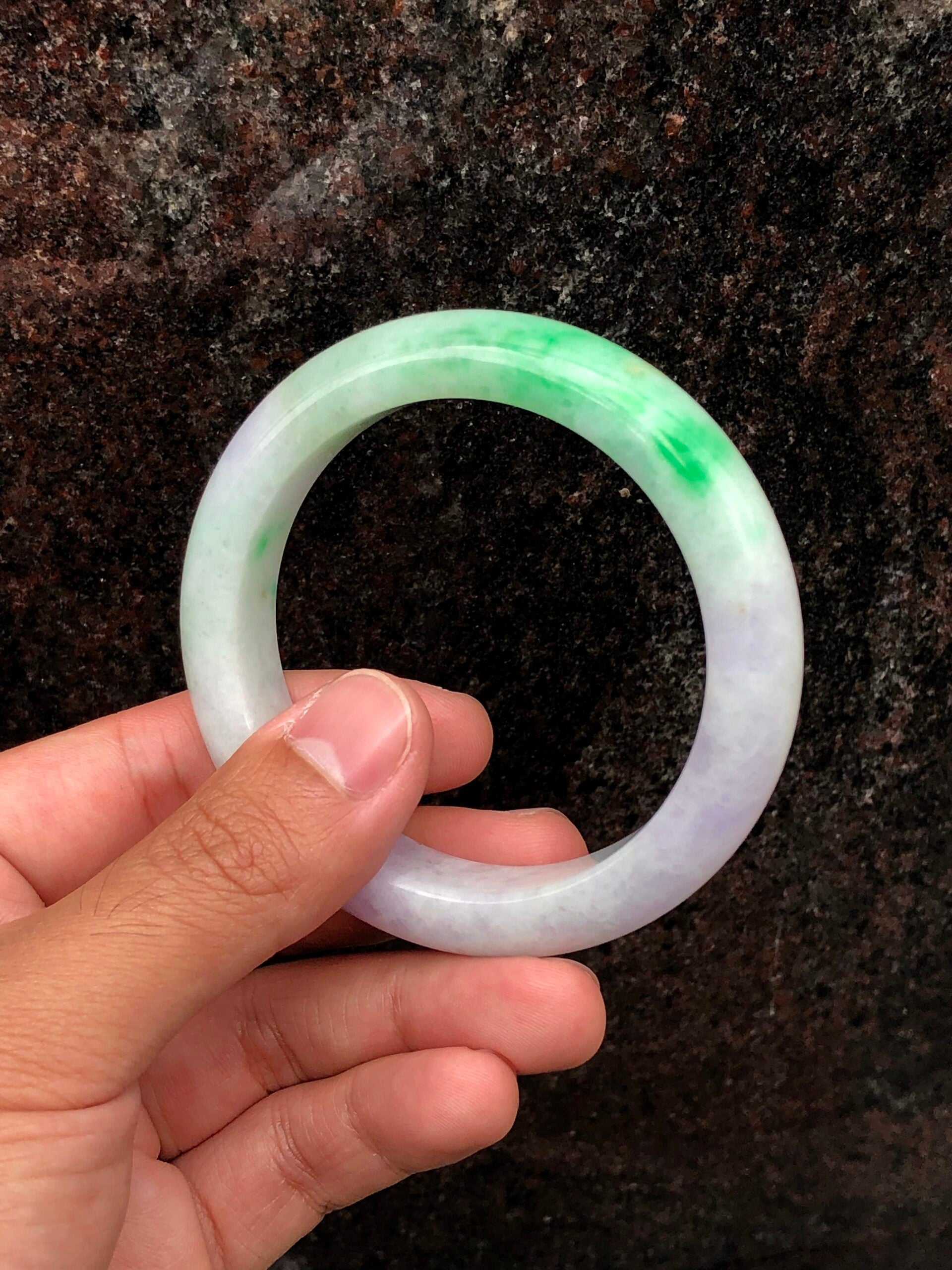 Lavender-Green Jadeite Bangle