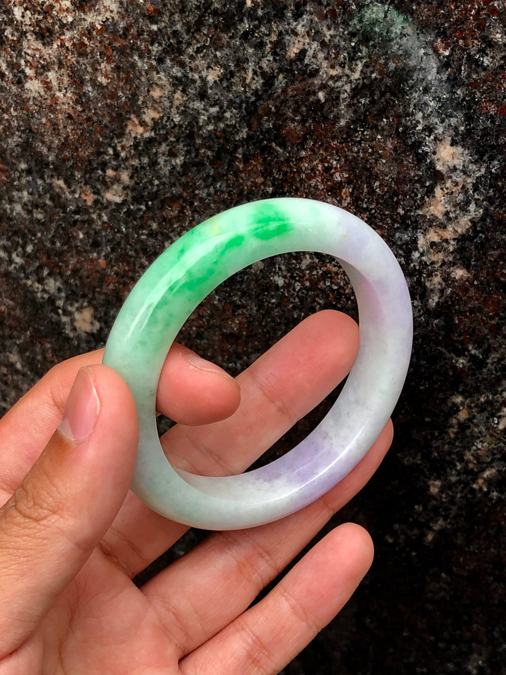 Lavender-Green Jadeite Bangle