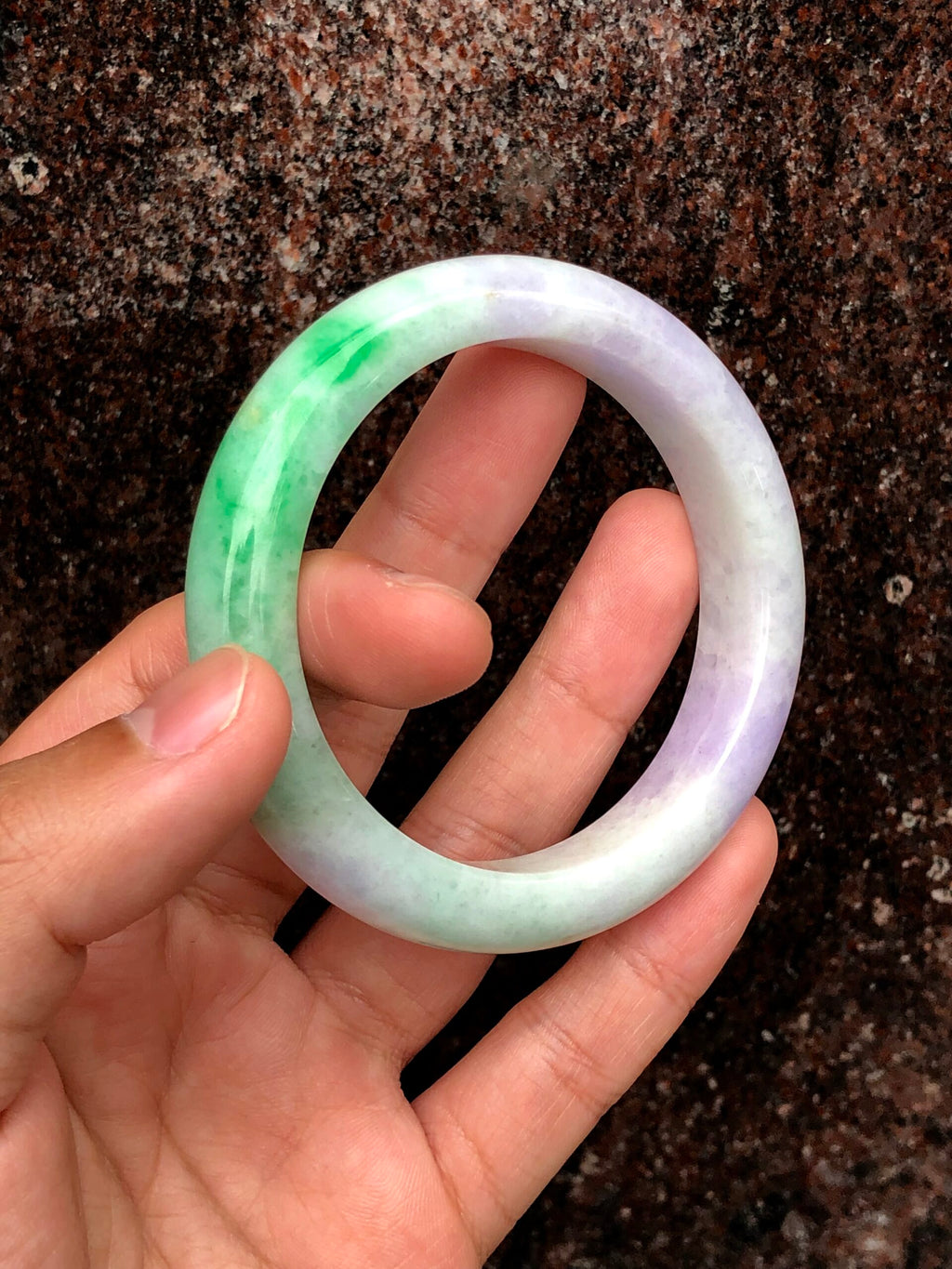 Lavender-Green Jadeite Bangle