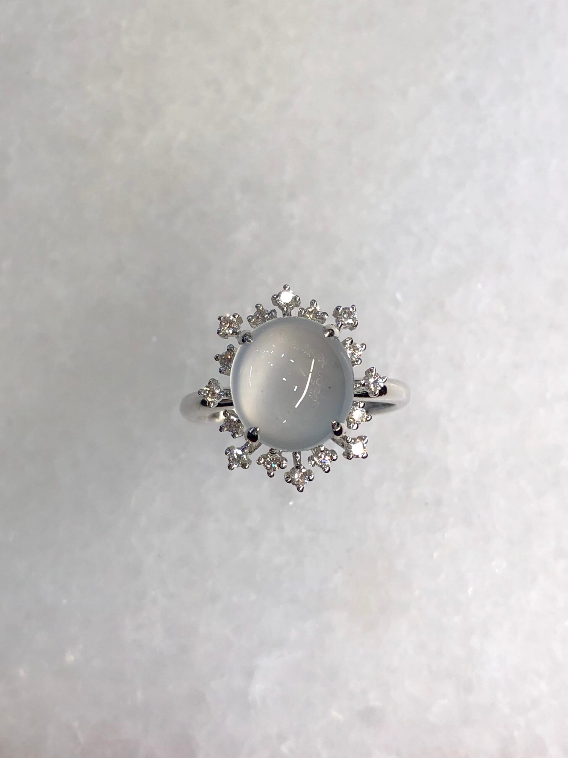 Icy Jadeite Cabochon Ring