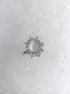 Icy Jadeite Cabochon Ring (Glassy Variety)