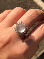 Icy Jadeite Cabochon Ring