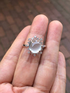 Icy Jadeite Cabochon Ring