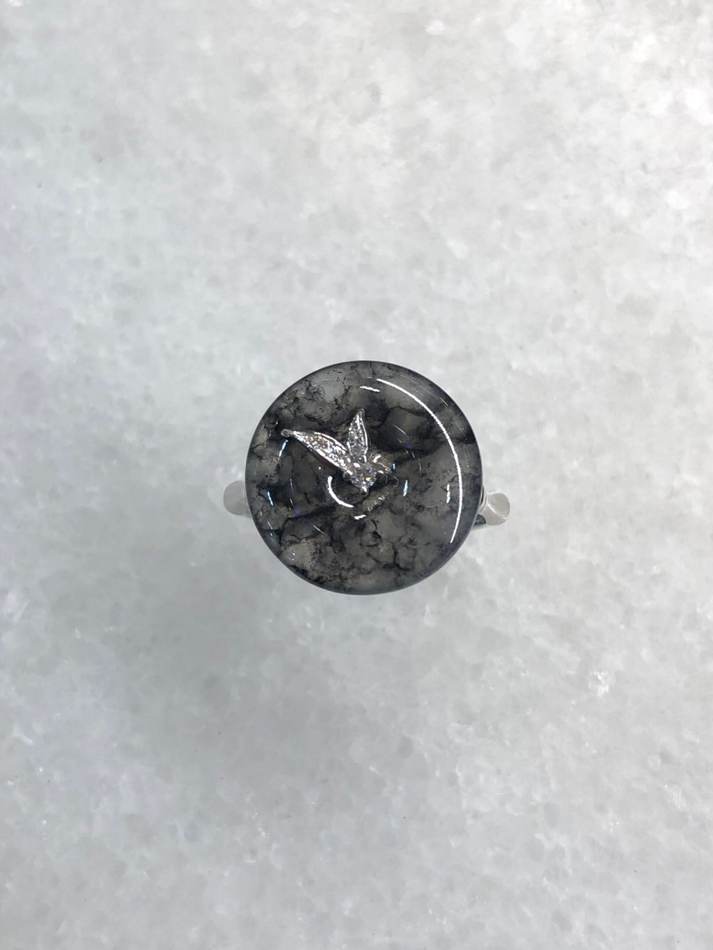 Icy Wuji Black Jadeite Ring