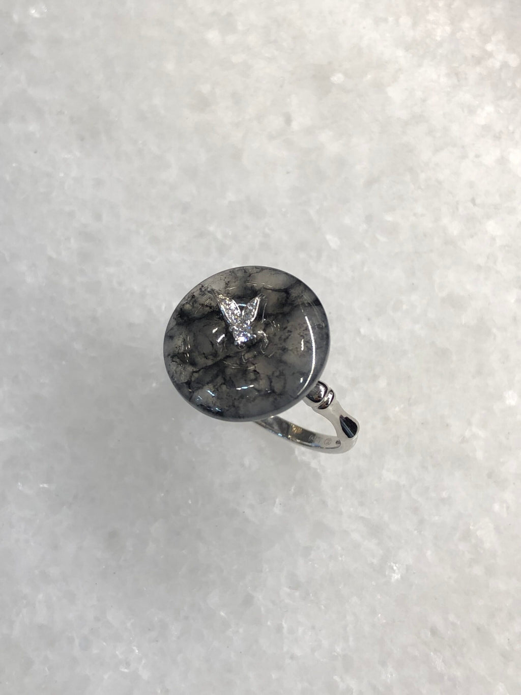 Icy Wuji Black Jadeite Ring
