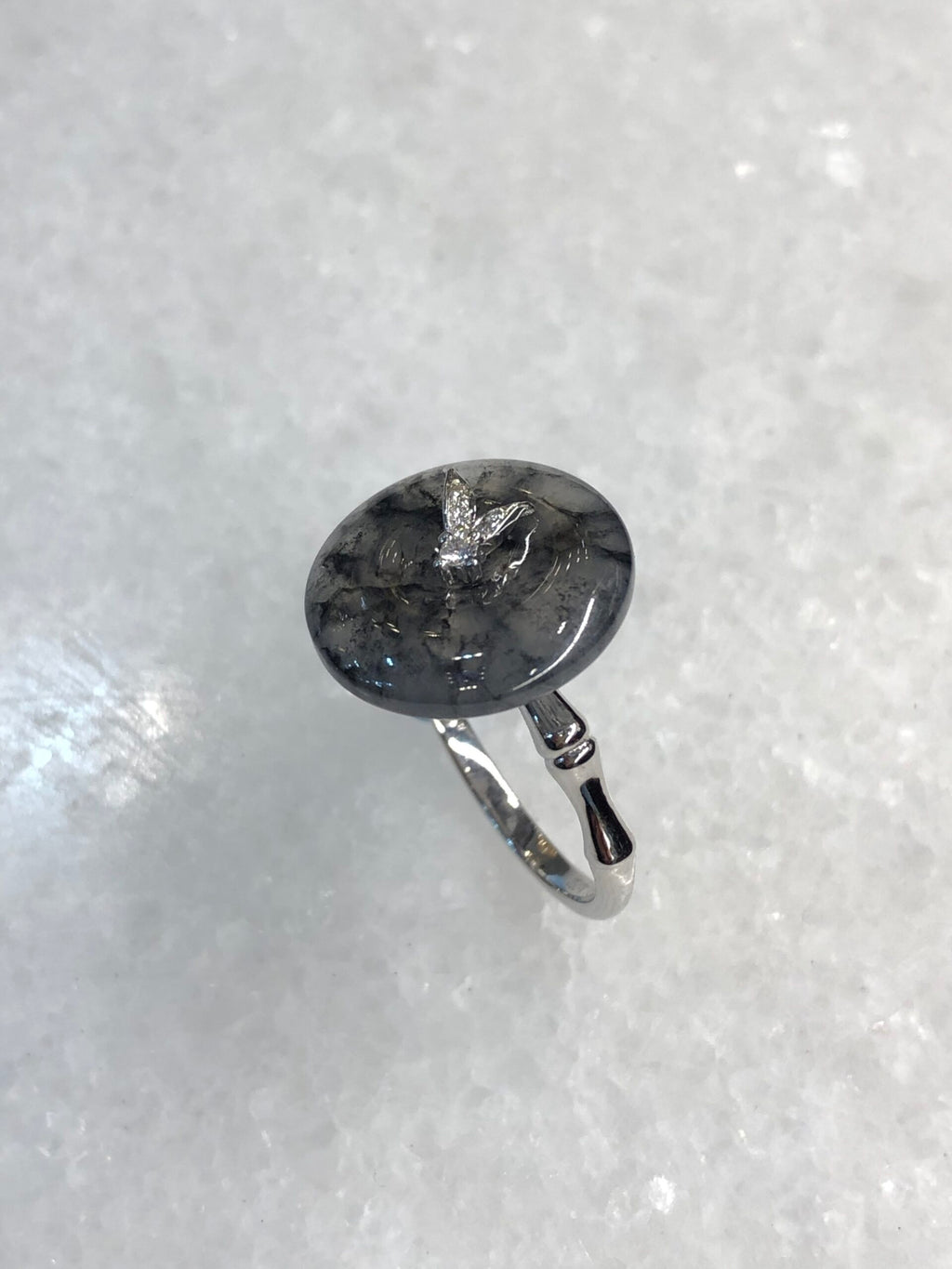 Icy Wuji Black Jadeite Ring