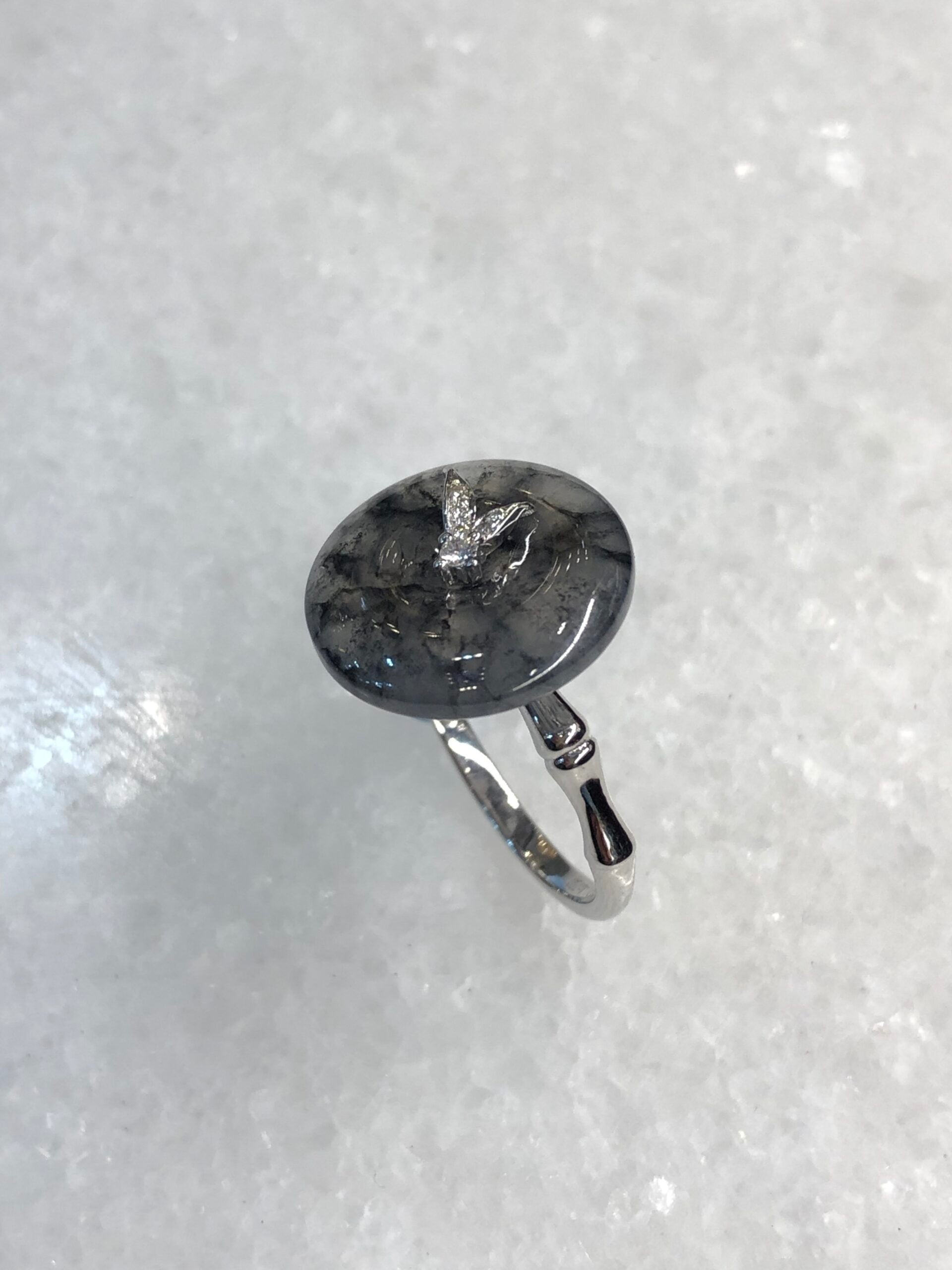 Icy Wuji Black Jadeite Ring