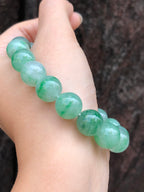 Icy Green Jadeite Beads Bracelet