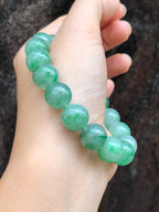 Icy Green Jadeite Beads Bracelet