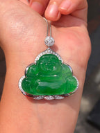 Icy Green Buddha Jadeite Pendant