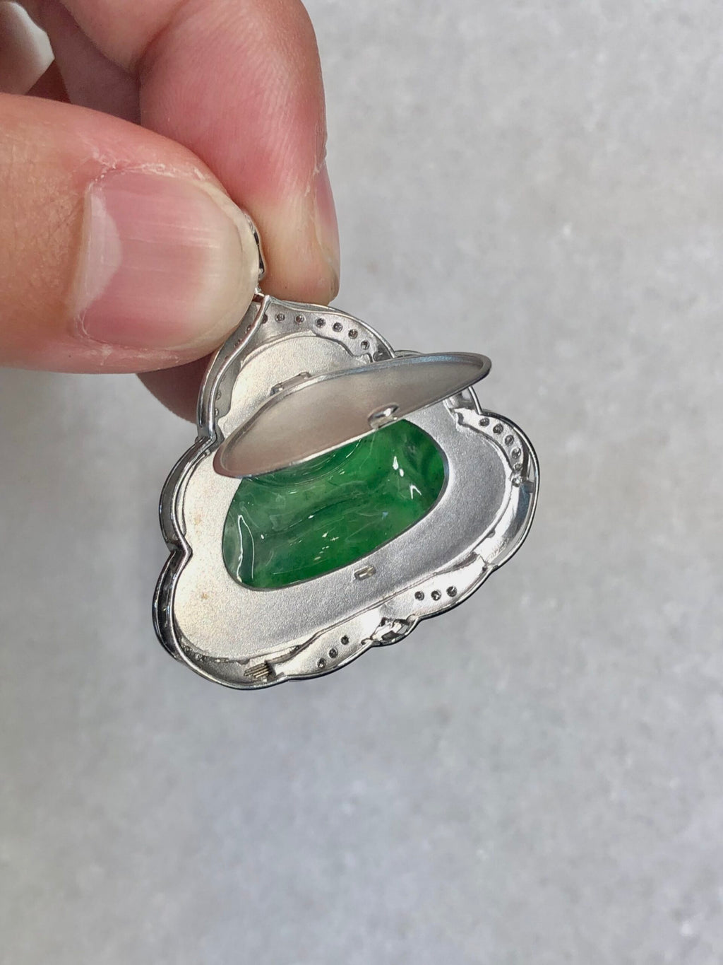 Icy Green Buddha Jadeite Pendant