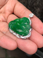 Icy Green Buddha Jadeite Pendant